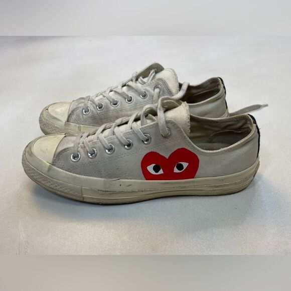 Converse Chuck Taylor Comme Des Garcon Play Sneakers Women Size 9 White 150207C - Picture 2 of 10